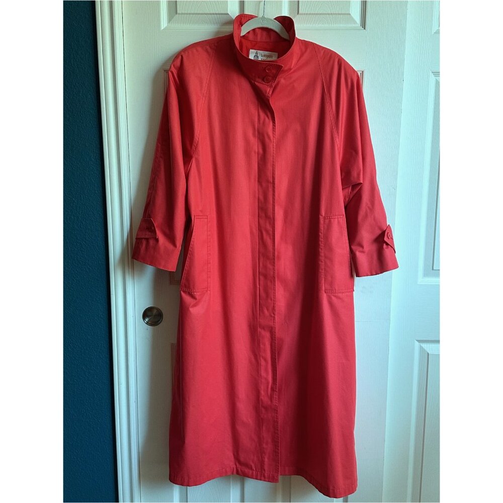 Vintage London Fog Maincoat Rain Coat | Salmon Pink | Size 8